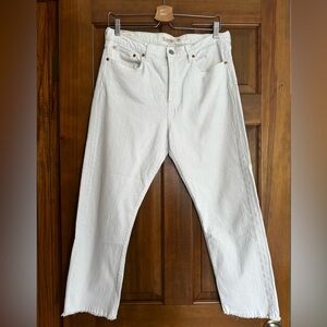 Levi’s Wedgie Straight with button fly - white jeans